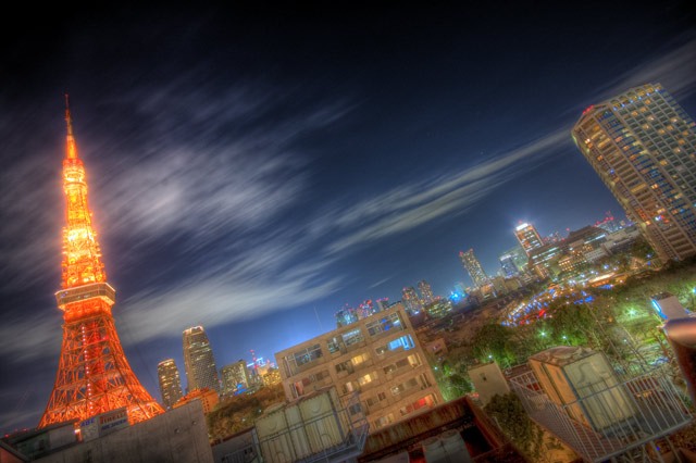 HDR（ハイダイナミックレンジ）東京タワーを望む夜景@赤羽橋building72.jpg